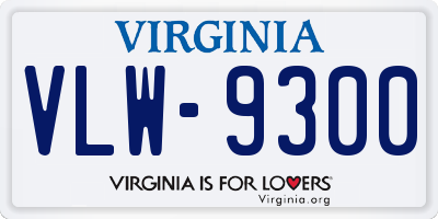 VA license plate VLW9300