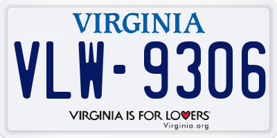 VA license plate VLW9306