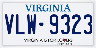 VA license plate VLW9323