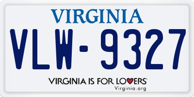 VA license plate VLW9327