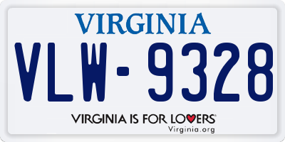 VA license plate VLW9328