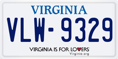 VA license plate VLW9329