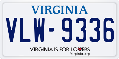 VA license plate VLW9336