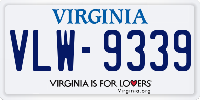 VA license plate VLW9339