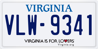 VA license plate VLW9341