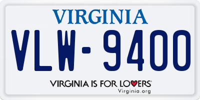 VA license plate VLW9400