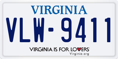 VA license plate VLW9411