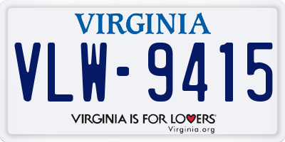 VA license plate VLW9415