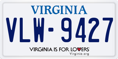 VA license plate VLW9427