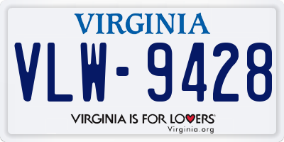 VA license plate VLW9428