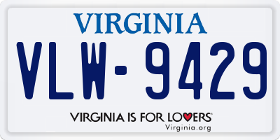 VA license plate VLW9429