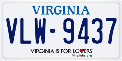 VA license plate VLW9437