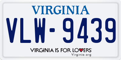 VA license plate VLW9439