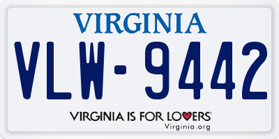 VA license plate VLW9442