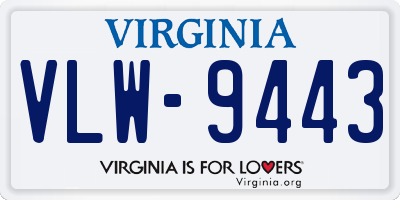 VA license plate VLW9443