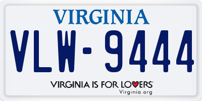 VA license plate VLW9444