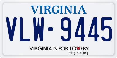 VA license plate VLW9445