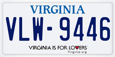 VA license plate VLW9446