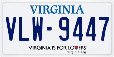 VA license plate VLW9447