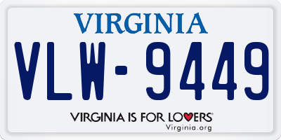 VA license plate VLW9449