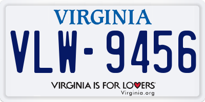 VA license plate VLW9456