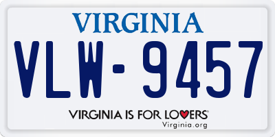 VA license plate VLW9457