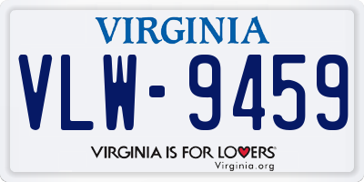 VA license plate VLW9459