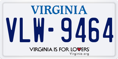 VA license plate VLW9464