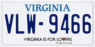 VA license plate VLW9466