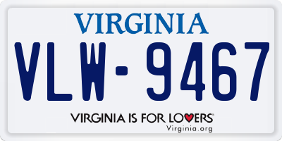 VA license plate VLW9467