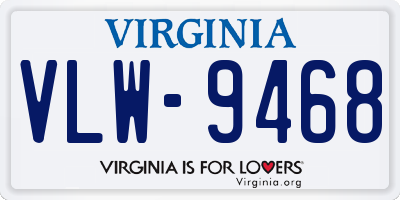 VA license plate VLW9468