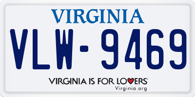 VA license plate VLW9469