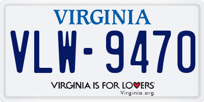 VA license plate VLW9470