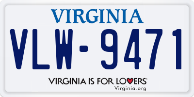 VA license plate VLW9471