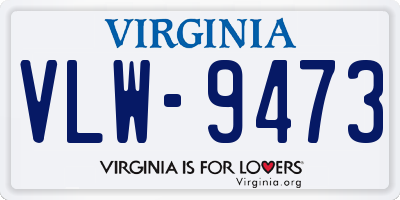 VA license plate VLW9473