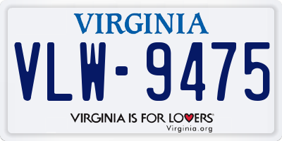 VA license plate VLW9475