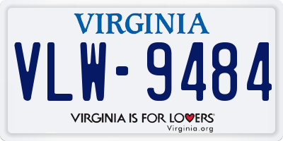 VA license plate VLW9484