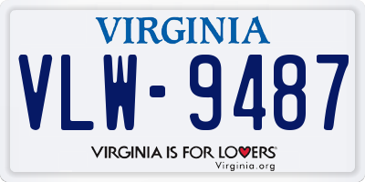 VA license plate VLW9487