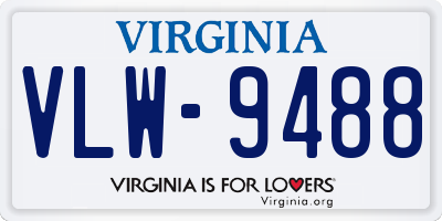 VA license plate VLW9488