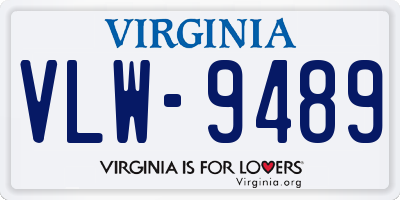 VA license plate VLW9489