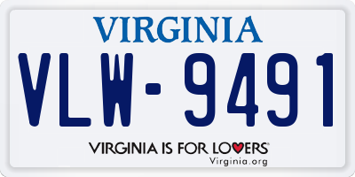 VA license plate VLW9491