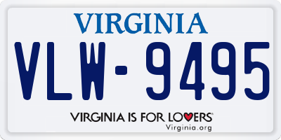 VA license plate VLW9495