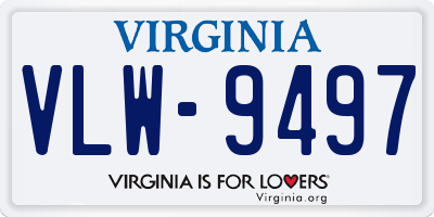 VA license plate VLW9497