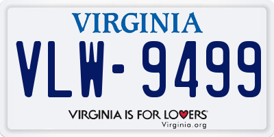 VA license plate VLW9499