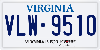 VA license plate VLW9510