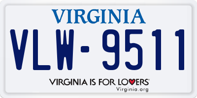 VA license plate VLW9511