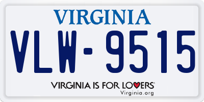 VA license plate VLW9515