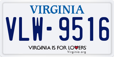 VA license plate VLW9516