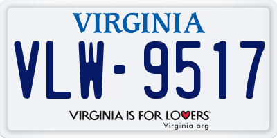 VA license plate VLW9517