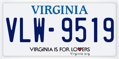 VA license plate VLW9519